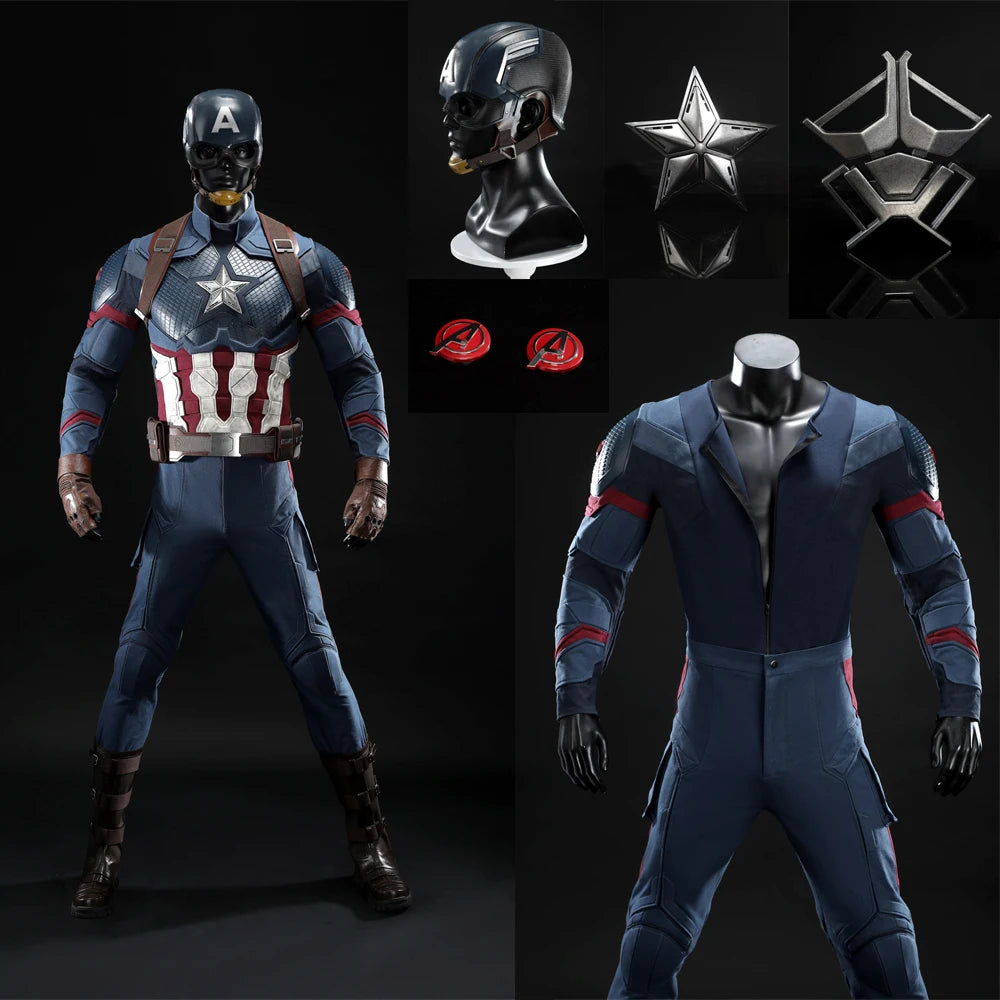 Captain America Premium Kostüm für Erwachsene - Helm, Stern und Stiefel
