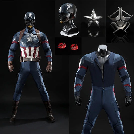 Captain America Premium Kostüm für Erwachsene - Helm, Stern und Stiefel