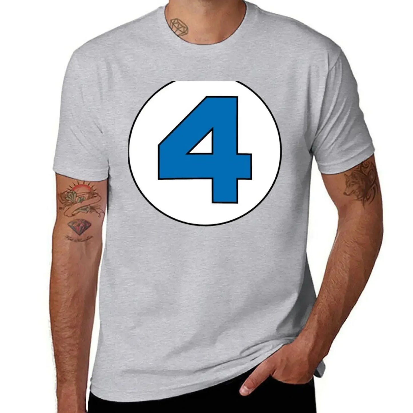 T-Shirt Die Fantastischen Vier – Rundes Schwarzes Logo Übergröße