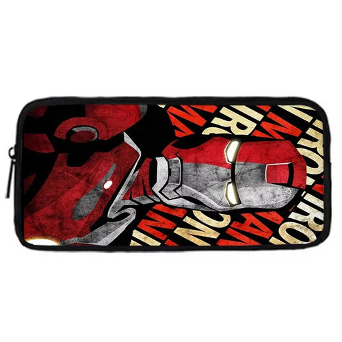 Avengers Iron Man Federmäppchen - Pop Art Gesicht Rot Grau