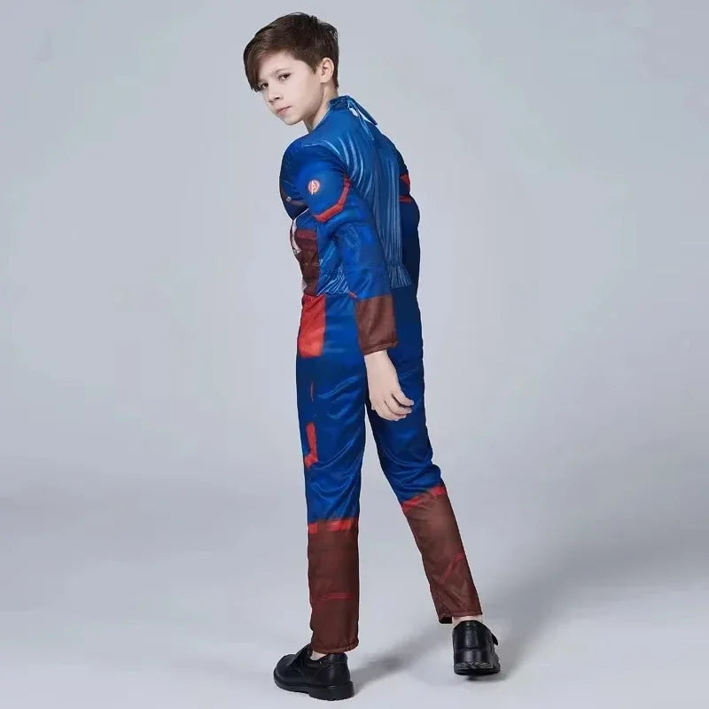Kinderkostüm Captain America - Overall Schild Maske Umhang