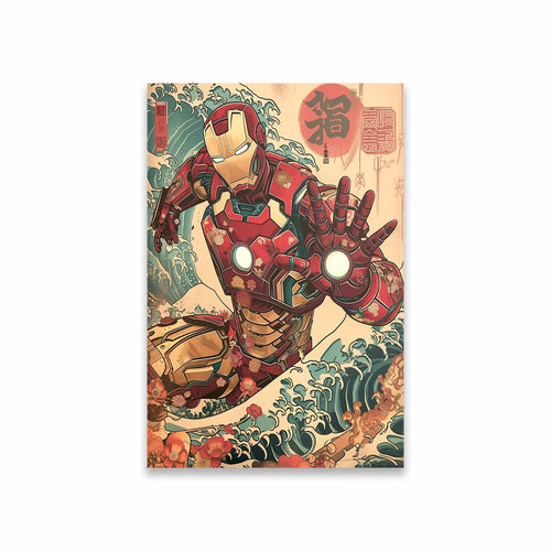 Poster Avengers Iron Man - Japanische Ukiyo-e-Welle