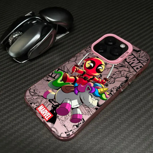 Xiaomi Avengers Deadpool Hülle - Chibi Einhorn Rosa Rand