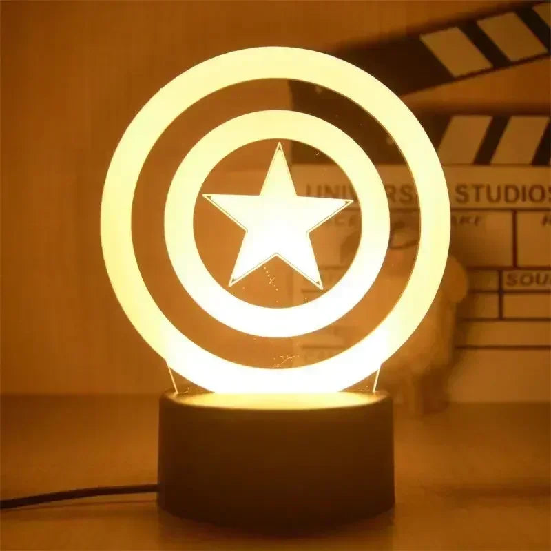 LED-Lampe Avengers Captain America – 3D-Schild 18 cm