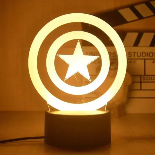 LED-Lampe Avengers Captain America – 3D-Schild 18 cm