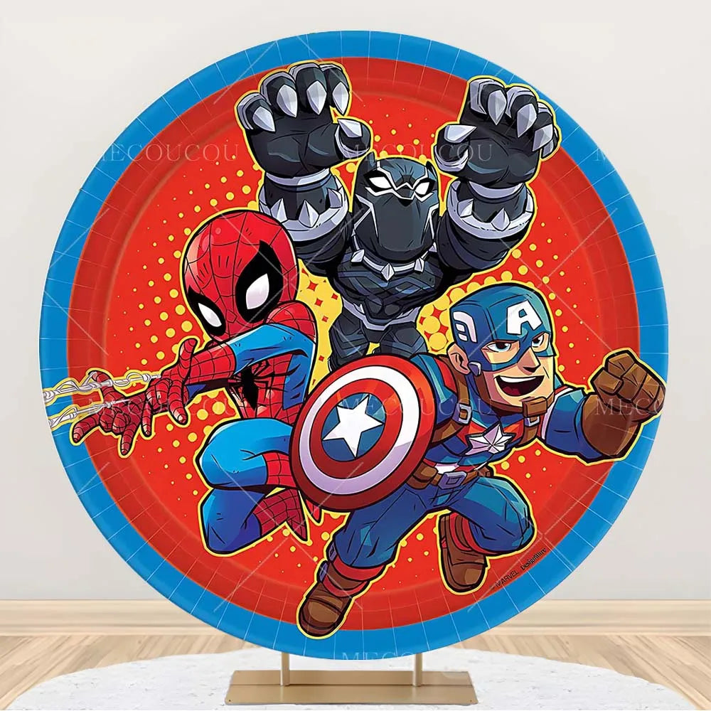 Runder Avengers-Hintergrund - Helden-Geburtstagsdeko