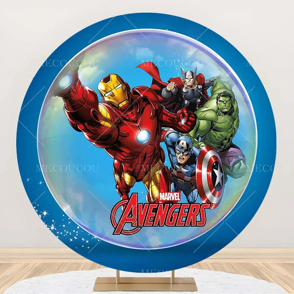 Runder Avengers-Hintergrund - Helden-Geburtstagsdeko