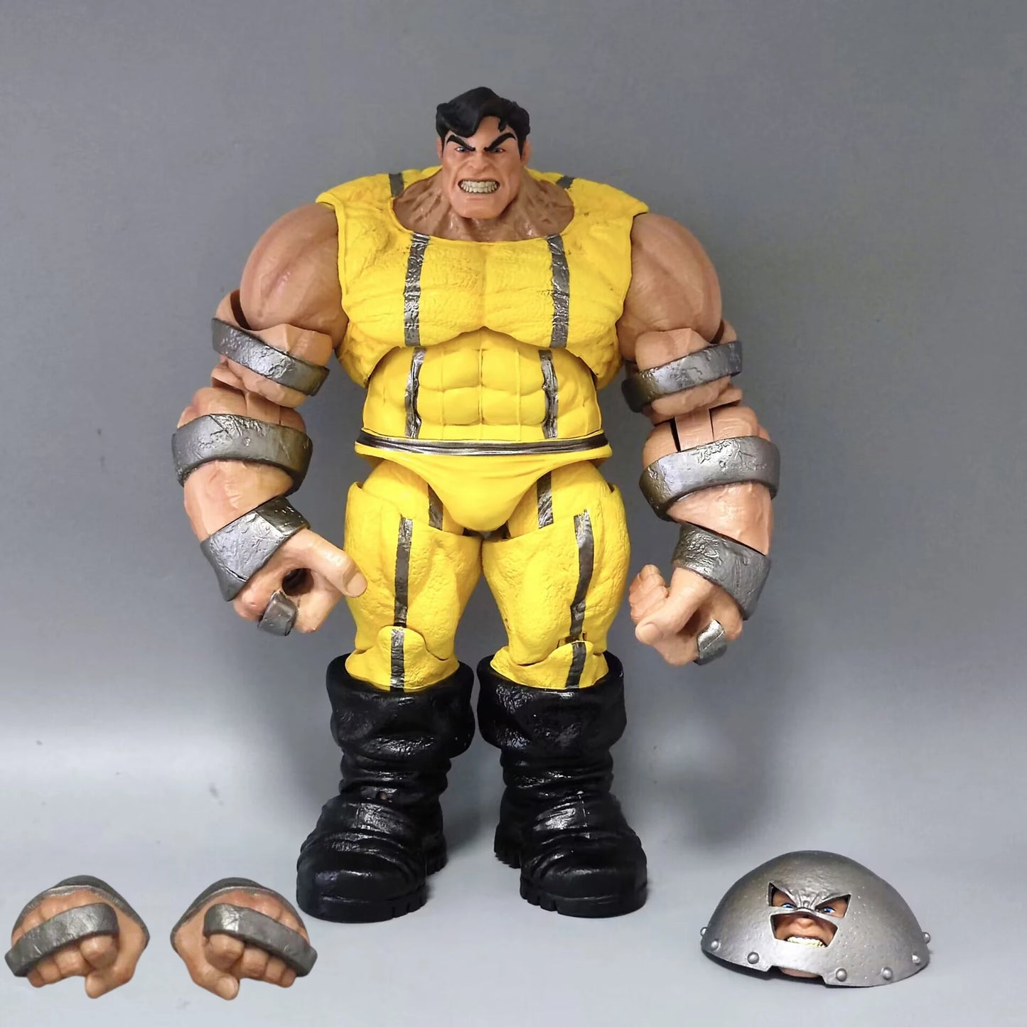 Wolverine Gefängnis Waffe X Figur - Gelber Anzug Axt Handschellen 9 Zoll