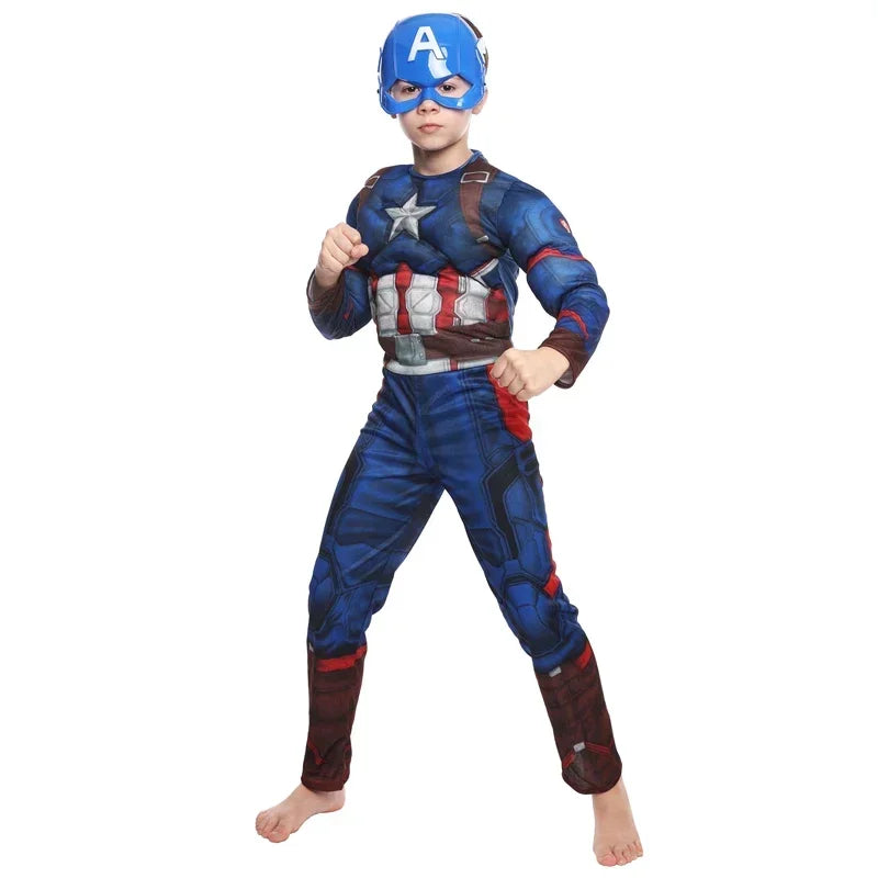 Kinderkostüm Captain America - Muskelanzug mit Schild