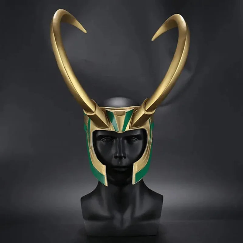 Loki Cosplay-Helm – Goldene und Smaragdgrüne Hörner