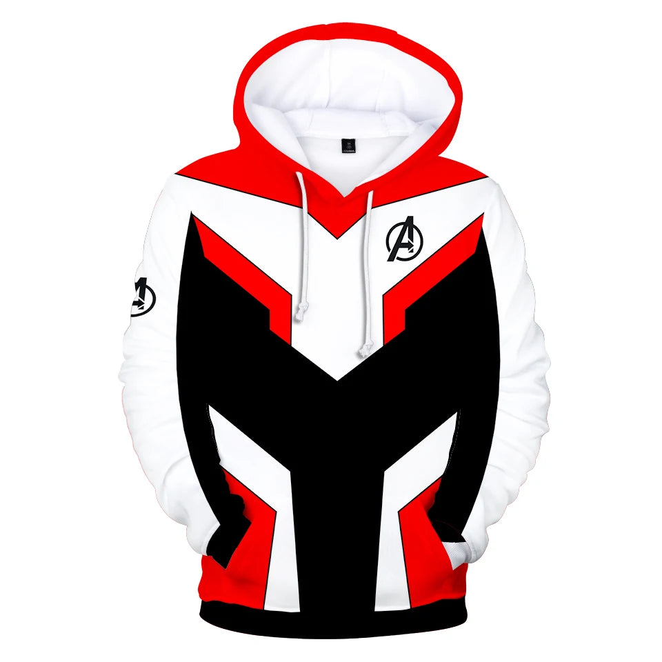 Avengers Endgame Hoodie - Quantenanzug 3D Weiß Rot