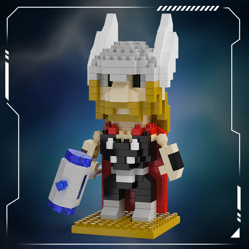 Avengers Chibi Thor Bausteine - Geflügelter Helm Hammer