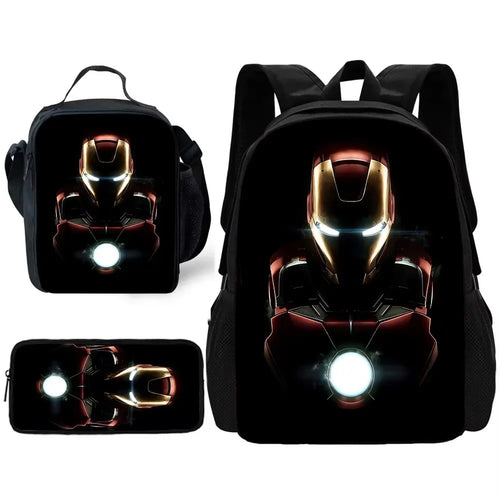 Set Schulranzen Avengers Iron Man - Goldener Helm Nahaufnahme