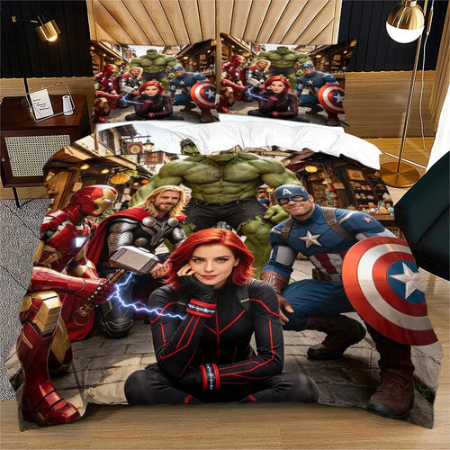 Bettbezug Avengers - Komplettes Team Iron Man Thor Hulk Captain America