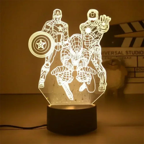 LED-Lampe Avengers Iron Man Captain America – 3D Duo 18cm