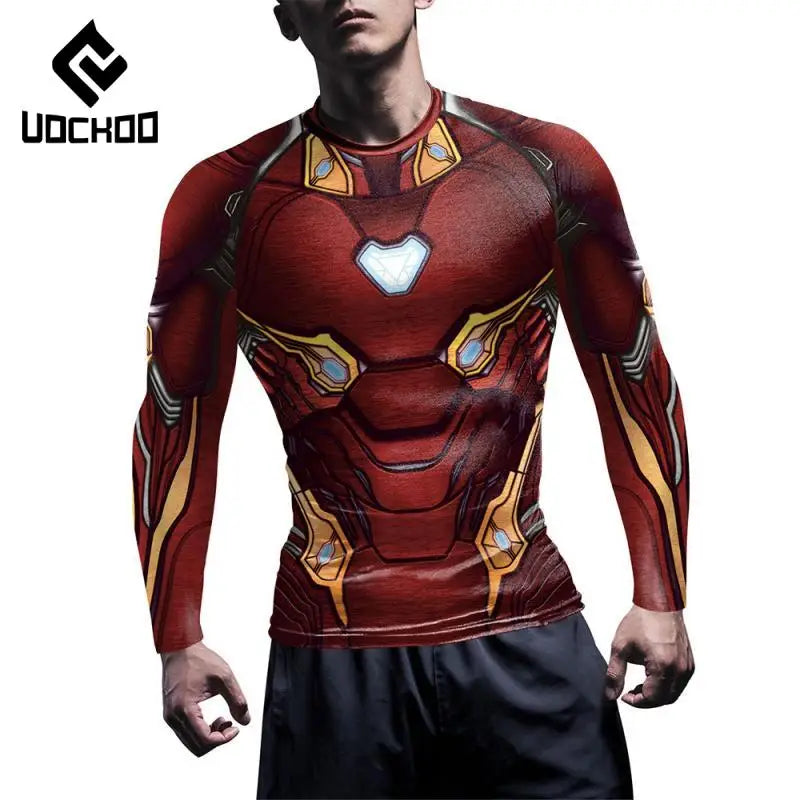 Kompressions-T-Shirt Iron Man - Kurze Ärmel Rote Rüstung