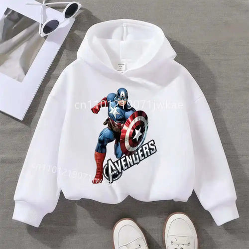 Kapuzenpullover Kinder Avengers Captain America Solo - Weiß