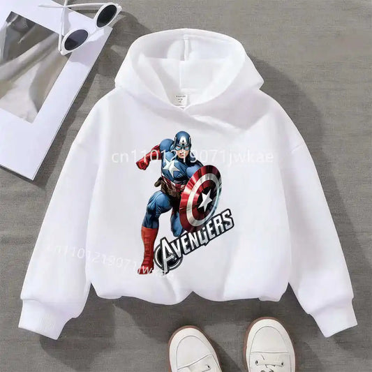 Kapuzenpullover Kinder Avengers Captain America Solo - Weiß
