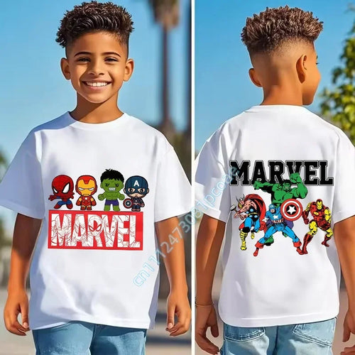 Kinder T-Shirt Marvel – Varsity Helden-Gruppe Logo