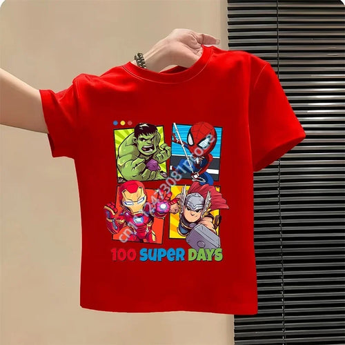 Kinder T-Shirt Avengers 100 Super Days - Rot