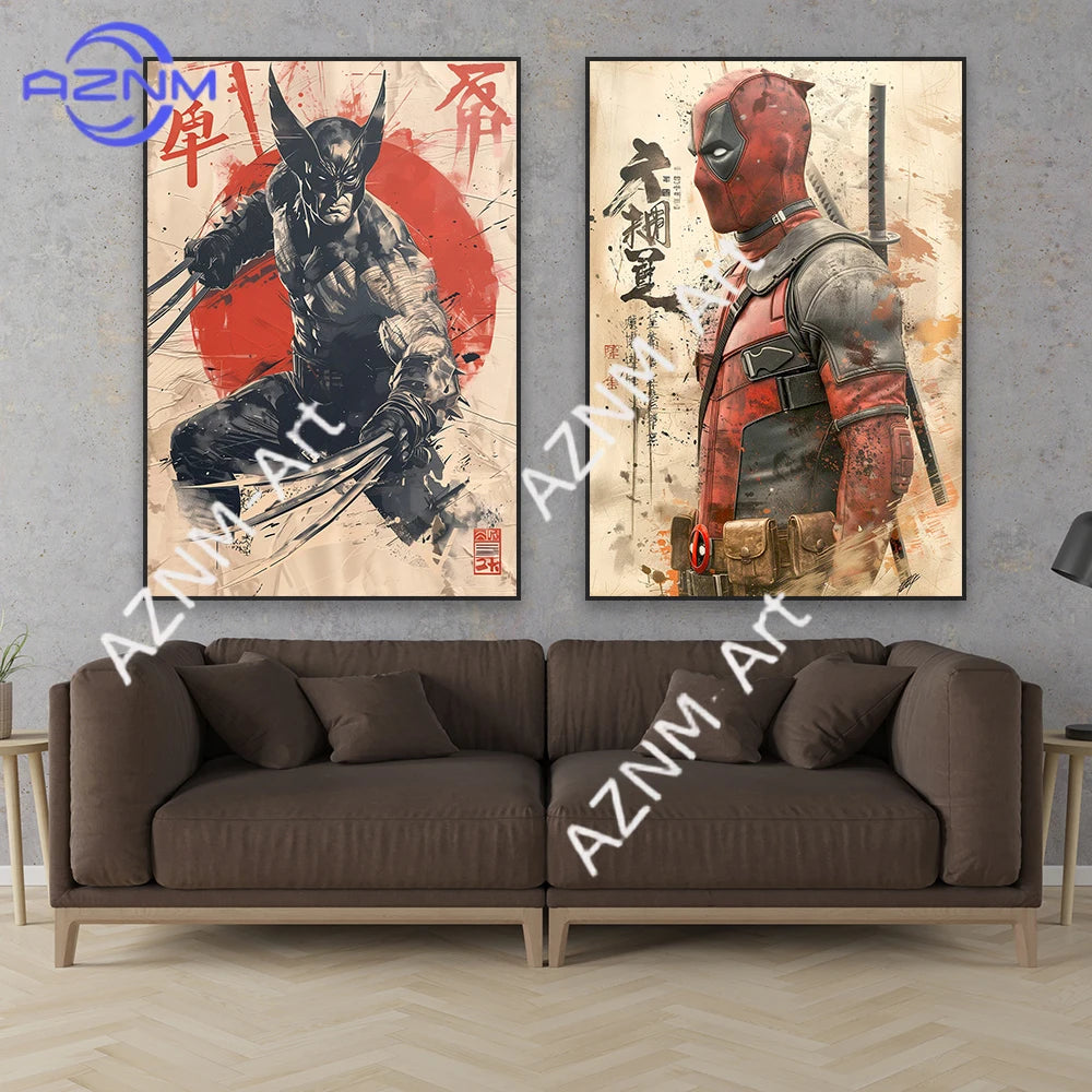 Poster Avengers Wolverine - Japanischer Vintage-Stil