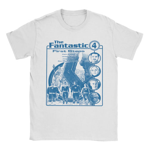 T-Shirt The Fantastic 4 First Steps - Retro Poster Blau Unisex