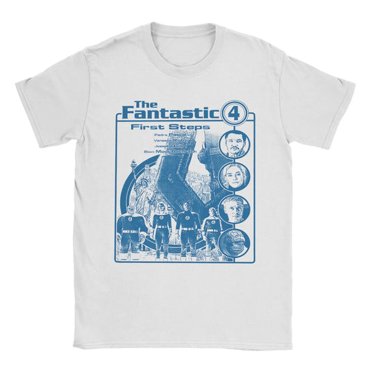 T-Shirt The Fantastic 4 First Steps - Retro Poster Blau Unisex
