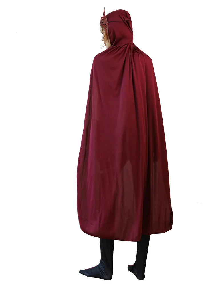 Cosplay Kostüm Wanda Maximoff Scarlet Witch – Roter Overall Umhang mit Kopfschmuck