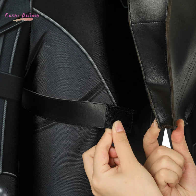 Black Widow Film Cosplay Kostüm – Schwarzer Overall Goldener Gürtel Erwachsene