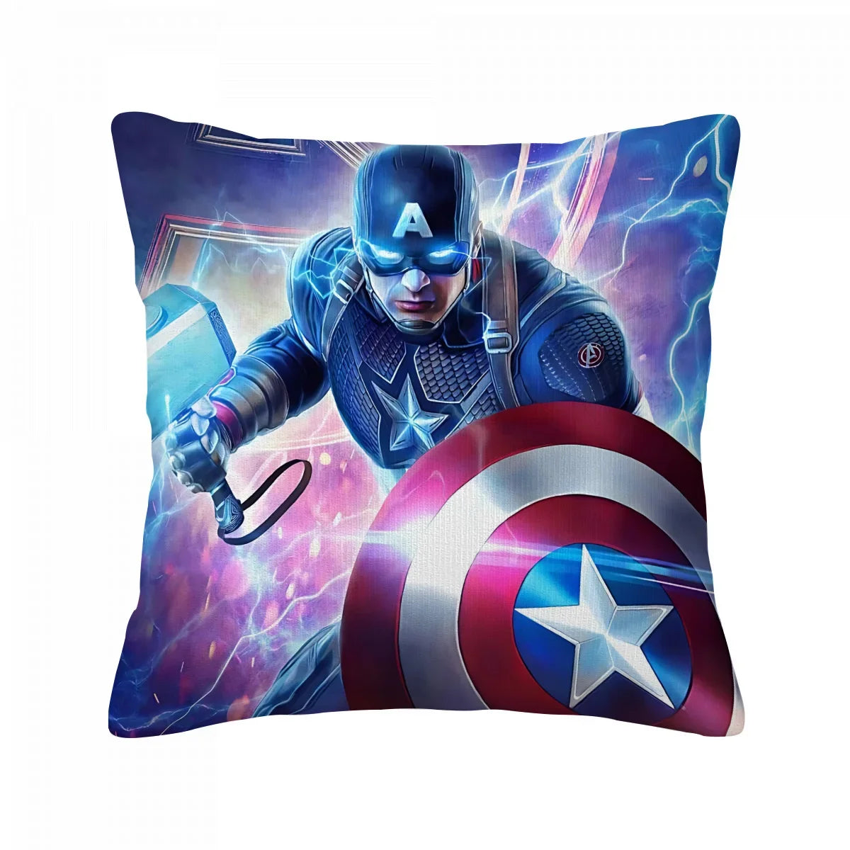 Captain America Kissenbezug – Mjolnir Leuchtende Augen