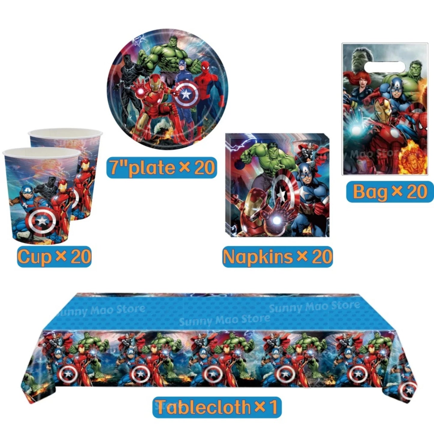 Avengers Geburtstagsdeko-Set - Zahlenballons Iron Man Spider-Man