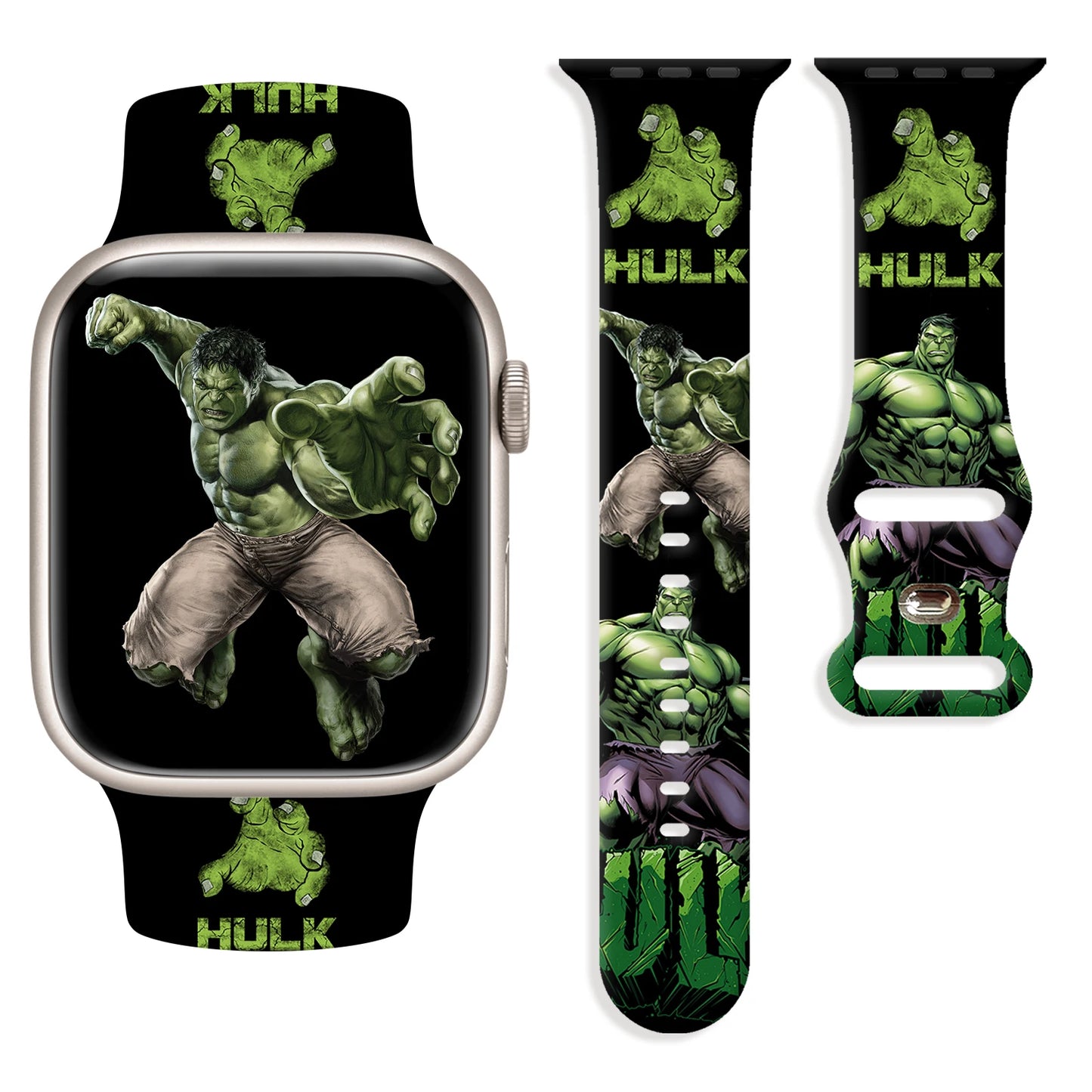 Apple Watch Armband Hulk - Hulk-Logo Schwarz Hintergrund