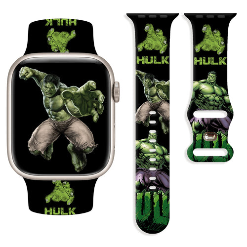 Apple Watch Armband Hulk - Hulk-Logo Schwarz Hintergrund