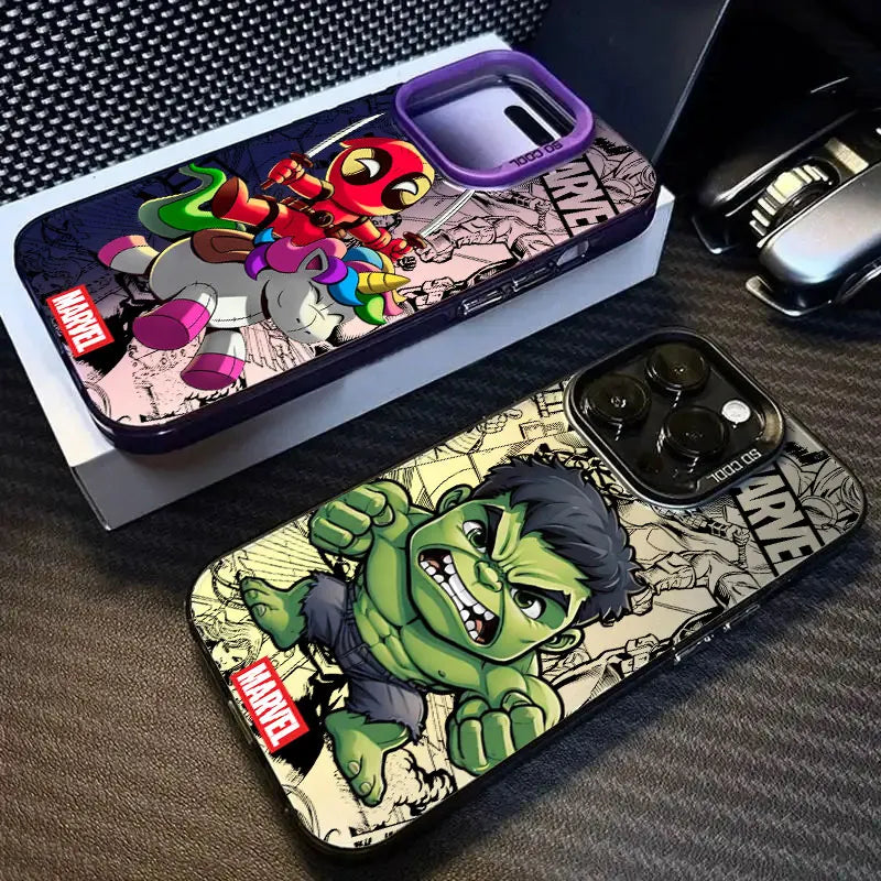 Xiaomi Avengers Hulk Hülle - Chibi Erhobene Faust Rosafarbener Rand