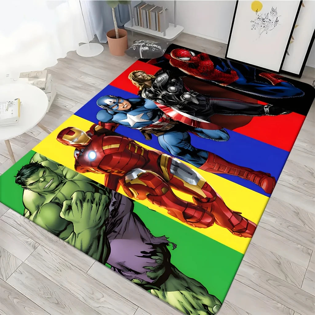 Avengers Helden-Gruppe Teppich - Farbige Streifen