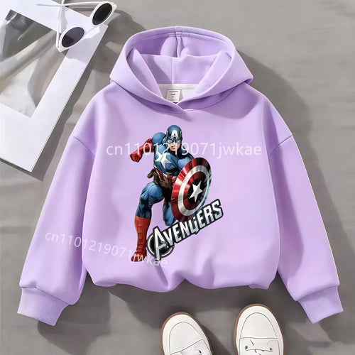Kinder Hoodie Avengers Captain America Solo - Lila