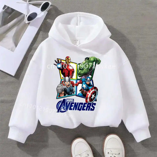 Kapuzenpullover Kinder Avengers Raute 4 Helden - Weiß
