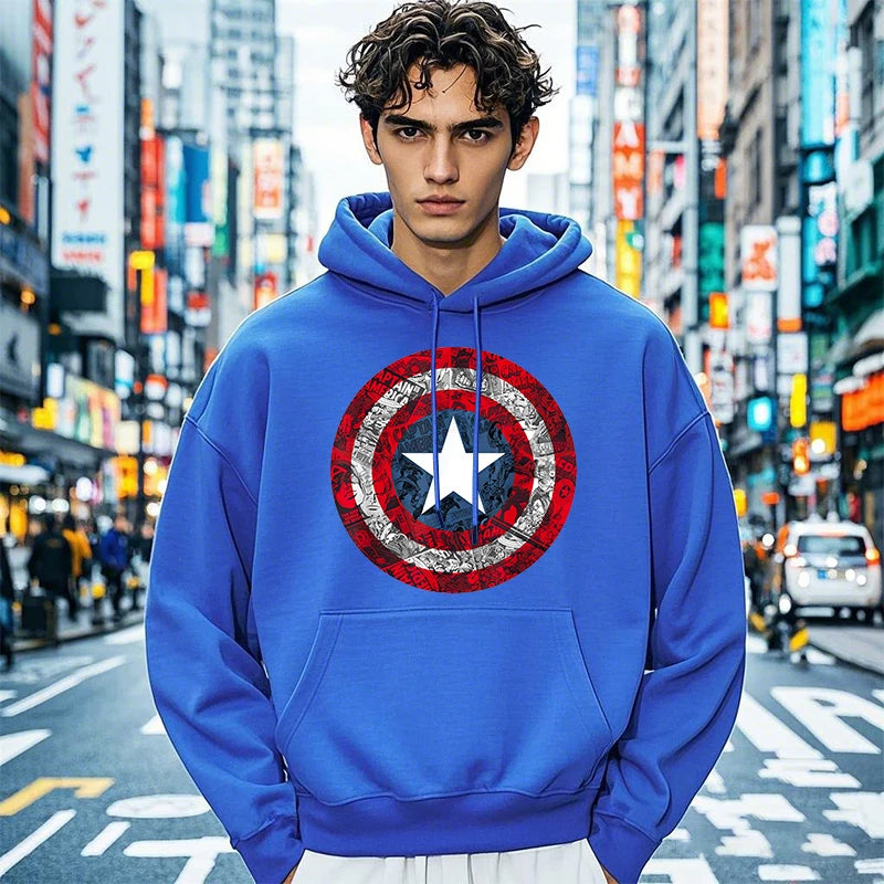 Captain America Hoodie - Comic Style Schild