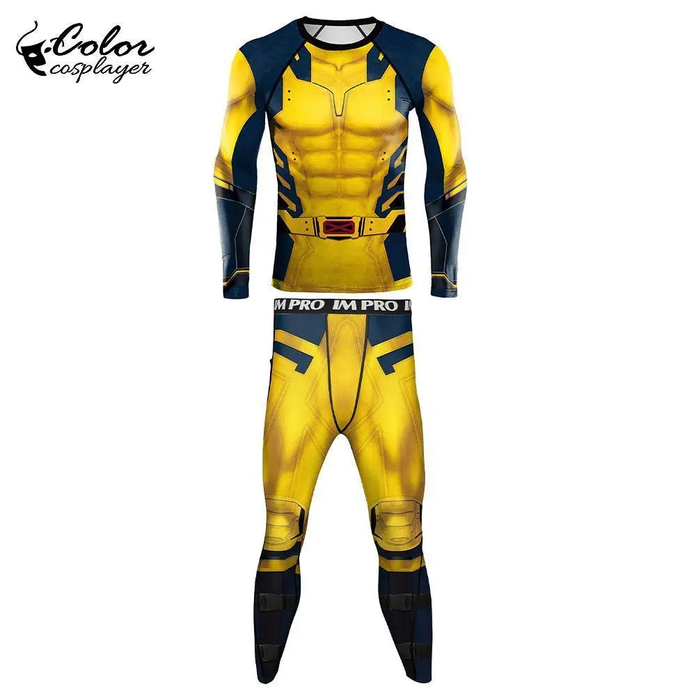 Komplettes Wolverine Cosplay Kostüm - Gelb Blau X-Men Anzug