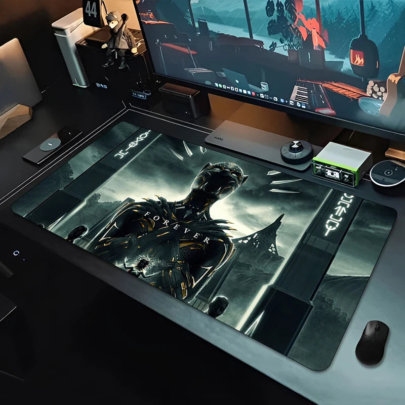 XXL Gaming Mousepad Black Panther - Schwarz Monochrom Schreibtisch