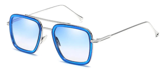 Avengers Iron Man Brille - Edith-Stil Blauer Rahmen