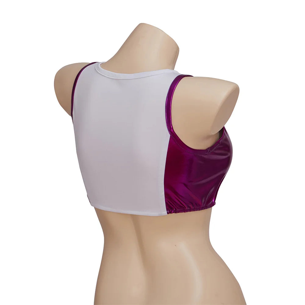 She-Hulk Sport-BH – Weißes und lilafarbenes Crop-Top