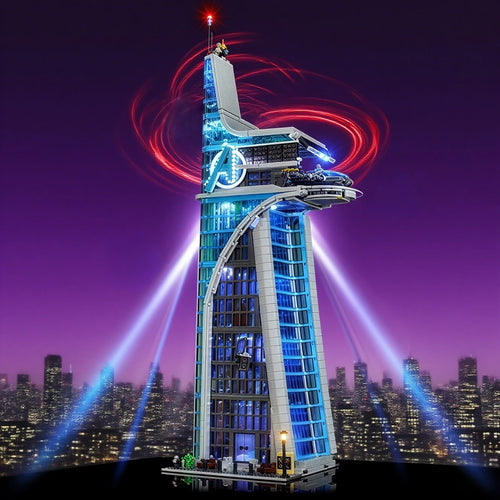 LED-Dekorationsset für LEGO Avengers Turm 76269 - Violetter Leuchteffekt