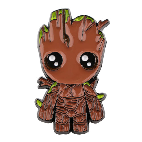 Metall-Anstecker Baby Groot - Chibi-Brosche mit großen Augen