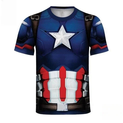Kompressions-T-Shirt Avengers Captain America – taktische Kleidung marineblau