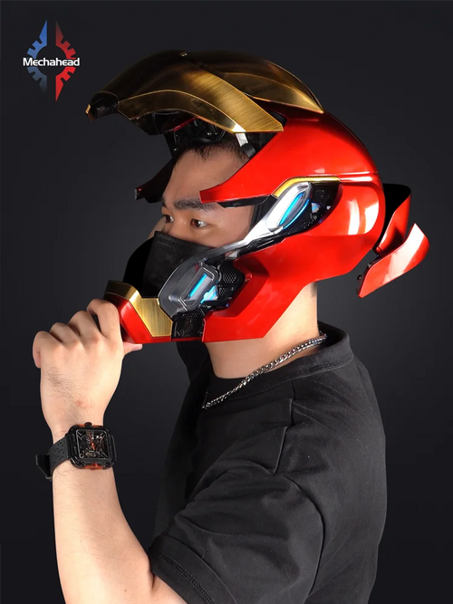 Iron Man Avengers Helm - Cosplay MK50 Motorisiert Rot und Gold