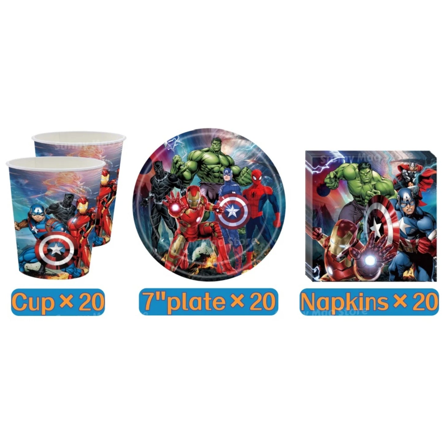 Avengers Geburtstagsdeko-Set - Zahlenballons Iron Man Spider-Man