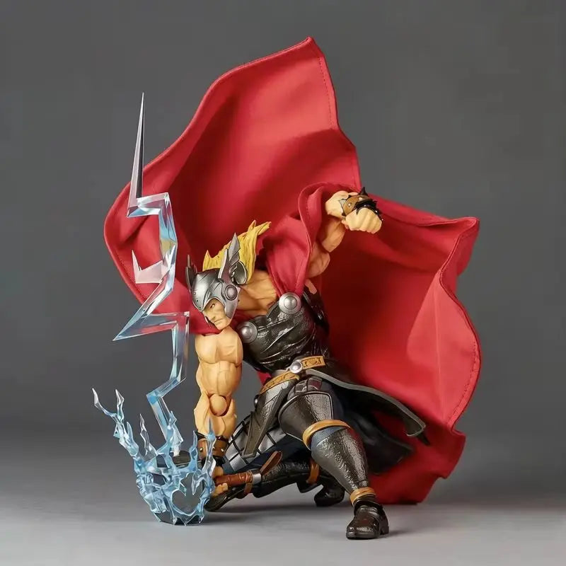 Thor-Figur – Leuchteffekte Mjolnir-Hammer Stoffumhang