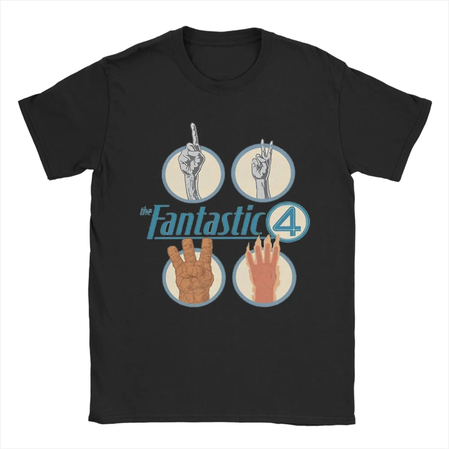 T-Shirt The Fantastic 4 First Steps - Retro Poster Blau Unisex