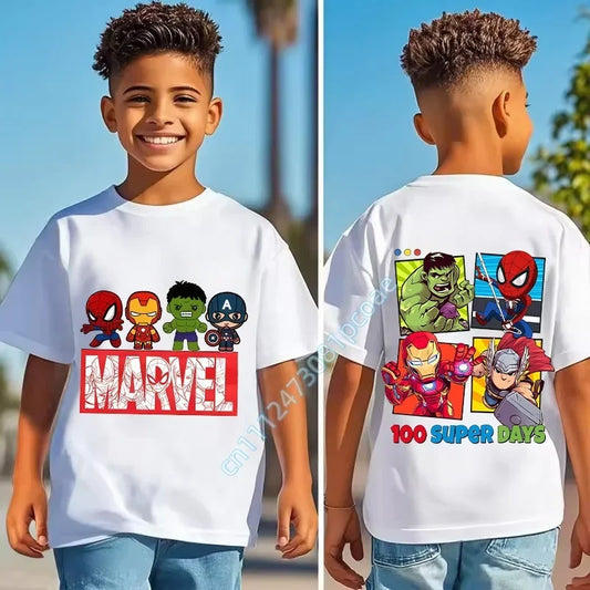 Kinder T-Shirt Marvel – 100 Super Tage Schulanfang